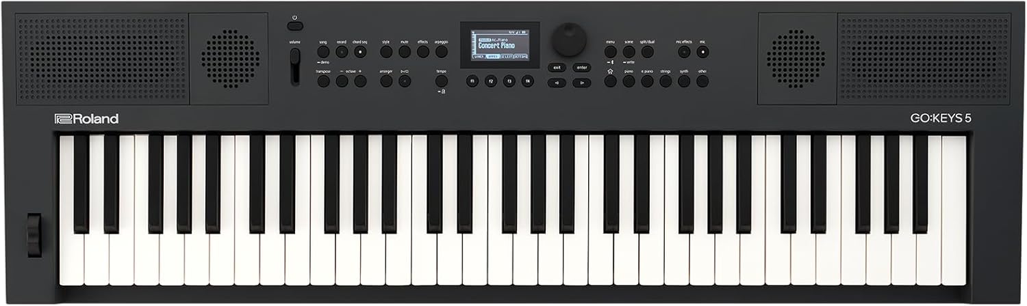 Roland GO:KEYS 5 Music Creation Keyboard | 61-Note Keyboard | Built-In Stereo Speakers | Mic Input | Bluetooth Audio/MIDI Support for Music Streaming - Graphite