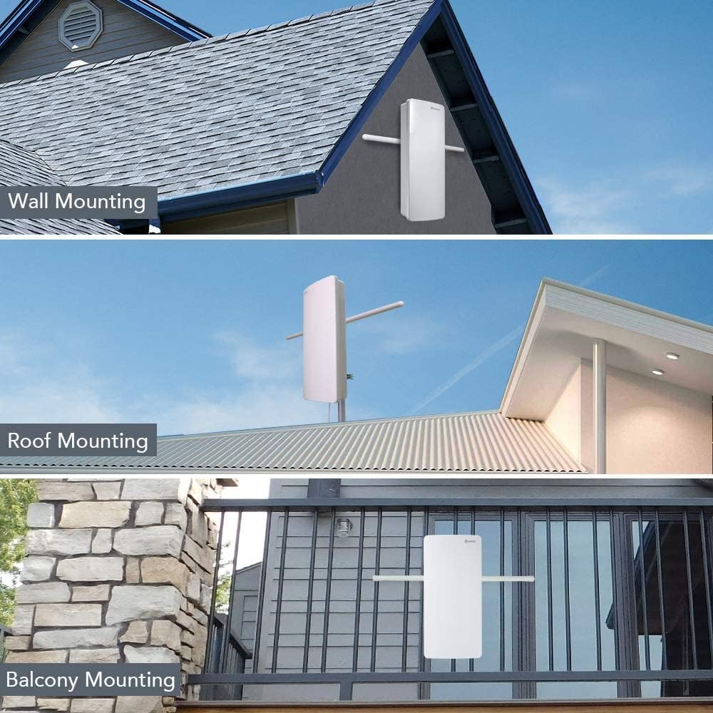 ANTOP Outdoor/Indoor HDTV Antenna, Big Boy Series AT-400BV, Smartpass Amplifier, 85 Miles Range, UHF/VHF Range Enhanced, Support 4K 1080p