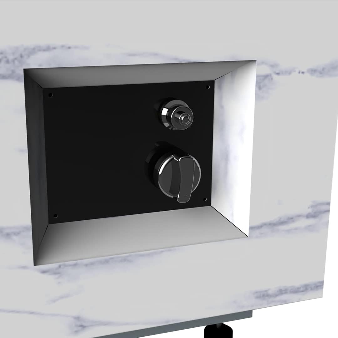 42 Inches Grey Rectangular Propane Fire Pit Table with Lid, Cover Lava Rocks – Outdoor Gas Firepit with Side Table for Tank Storage, Patio, Backyard (1 Doors)