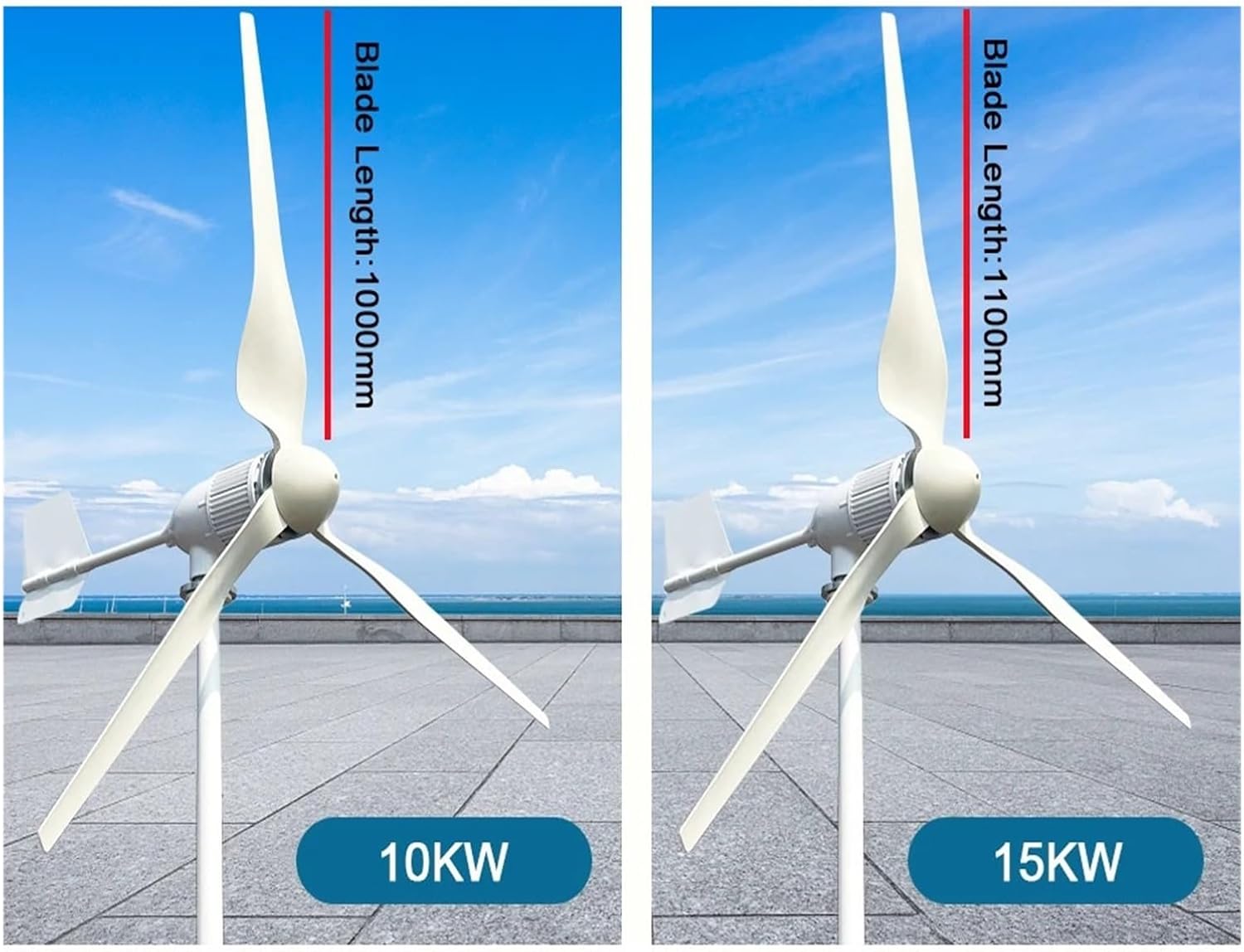 10000W Wind Turbine Power Generator 12V 24V 48V 96V Output System for Home Complete Kit Low Starting Speed for Home(Hybrid Control,96V_15KW)