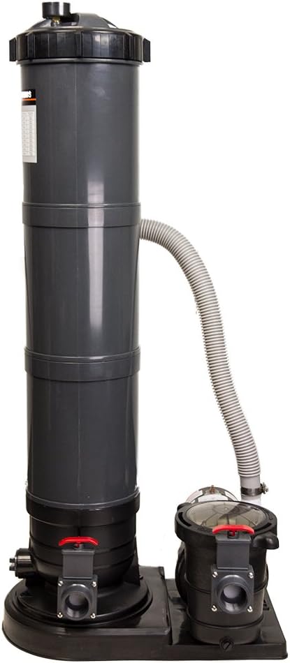 Rx Clear Radiant Cartridge Filter System for Above Ground Pools | 1 HP Extreme Force Pump | 200 Sq. Ft. Cartridge | 115V Single Speed | For Pools up to 15,000 Gallons | 1 ½