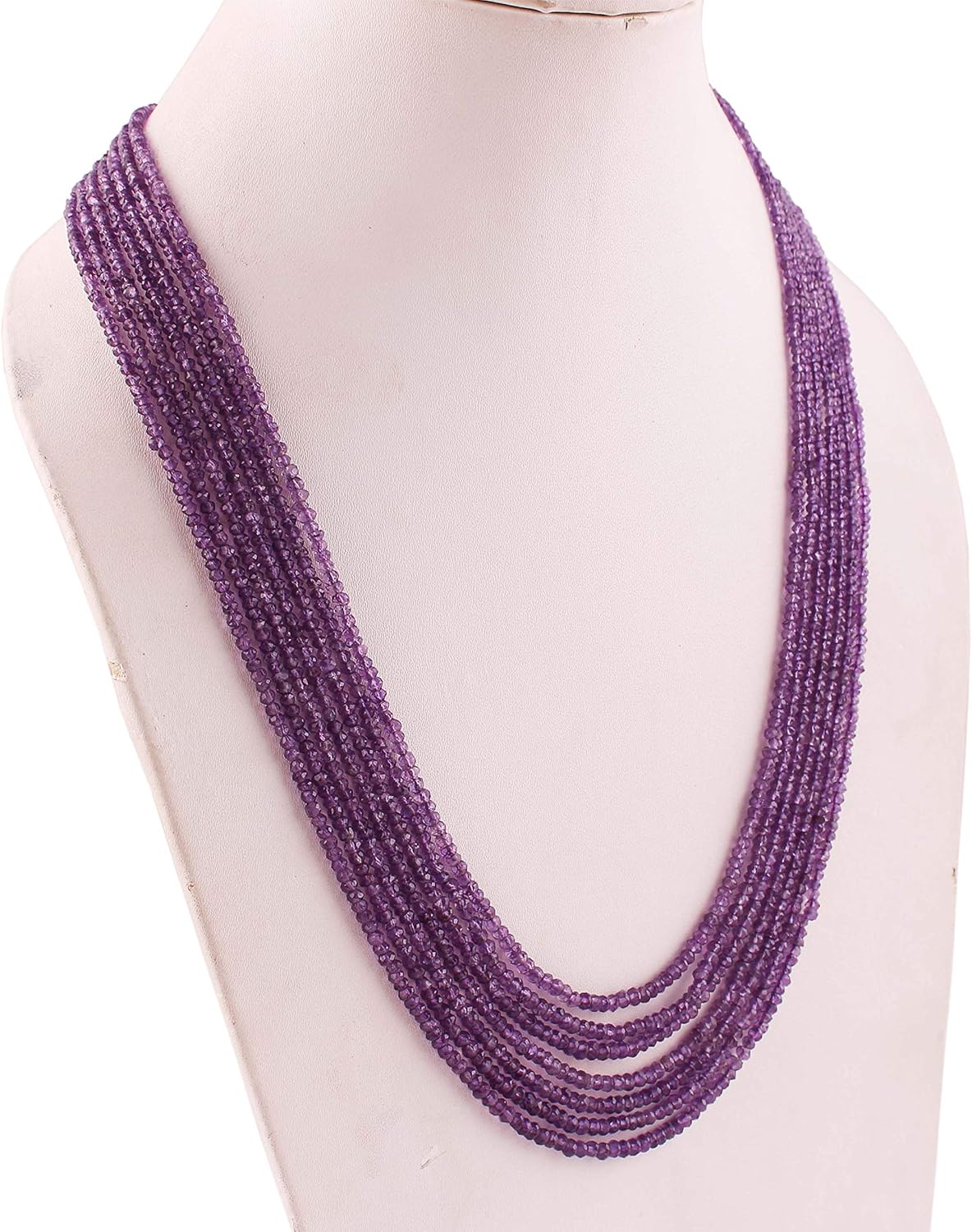 Natural Amethyst Gemstone Beaded Necklace for Women, Gemstone Necklace Chakra, Gemstone Necklace, Gemstone Necklace Beads, Gemstone Beads for Jewelry Making, 18