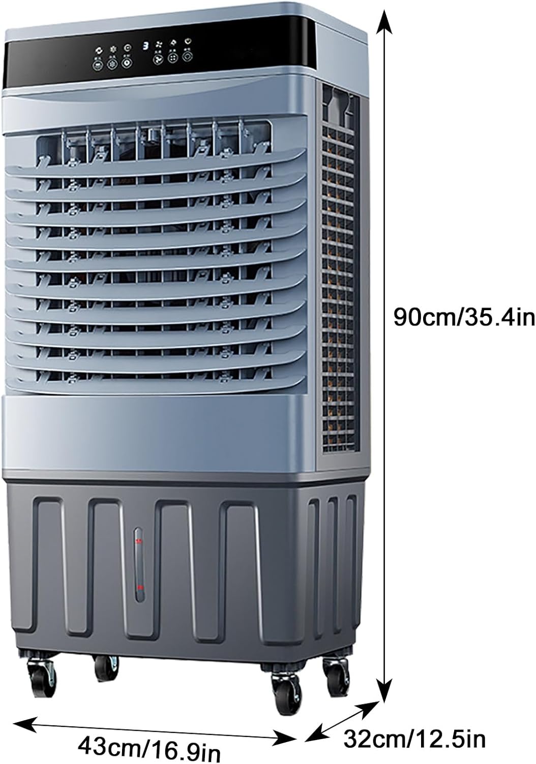 Portable Air Conditioners, Evaporative Air Cooler, 3-IN-1 Portable AC, 12 Hours Timer, 3 Wind Speeds, Double Water Tank, for Outdoor Indoor Use(90cm/35.4in)