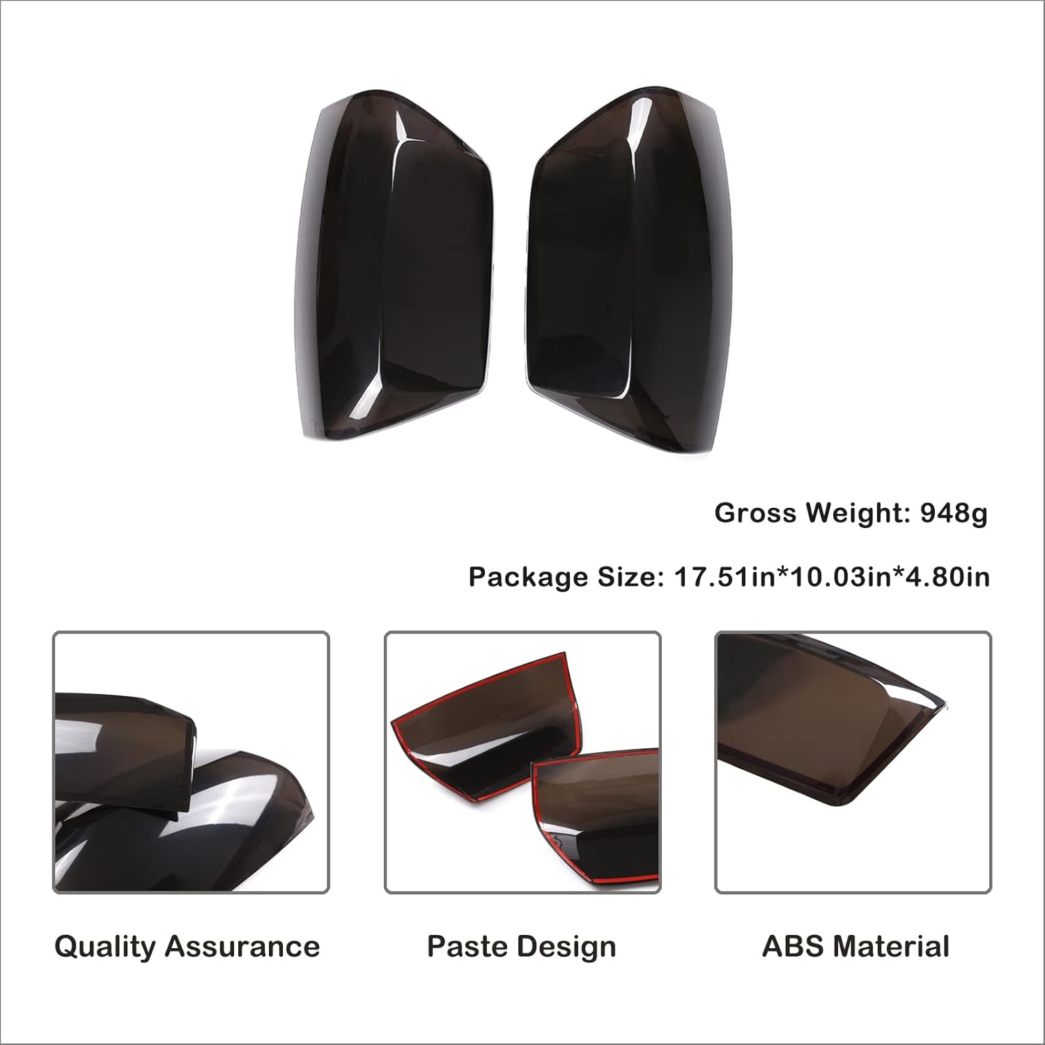 Aunginsy Car Rear Tail Light Cover Tail Lamp Shell Shade Compatible with Toyota Tundra 2014-2021 Smoked Taillight Shell Trim Cover Tail Light Lamp Guard Protective Frame ABS Accessories