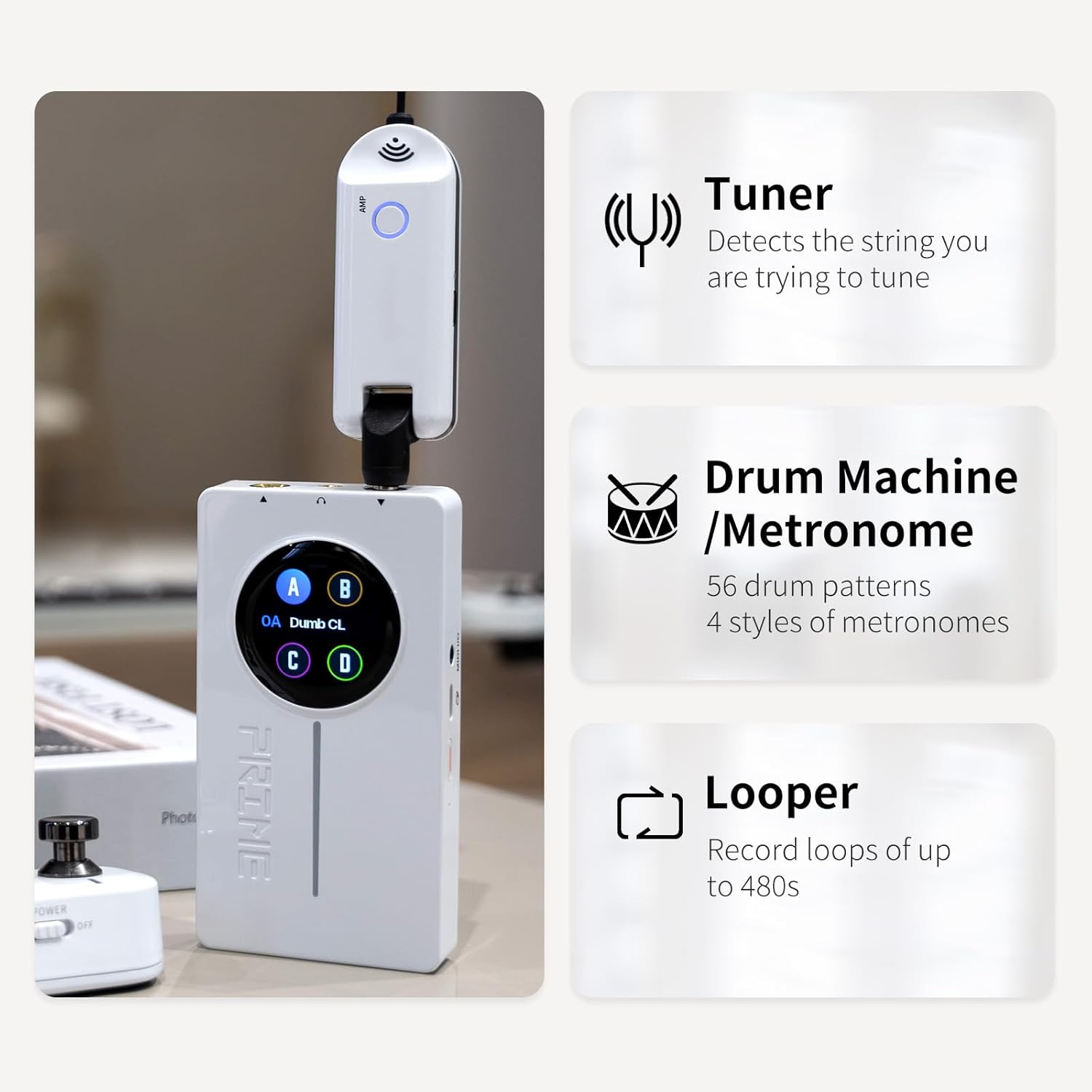 MOOER Prime P2 Intelligent Guitar Multi Effects Pedal Headphone Amp Pedal with F4 Wireless Footswitch Controller, App Editor, Clouds Share