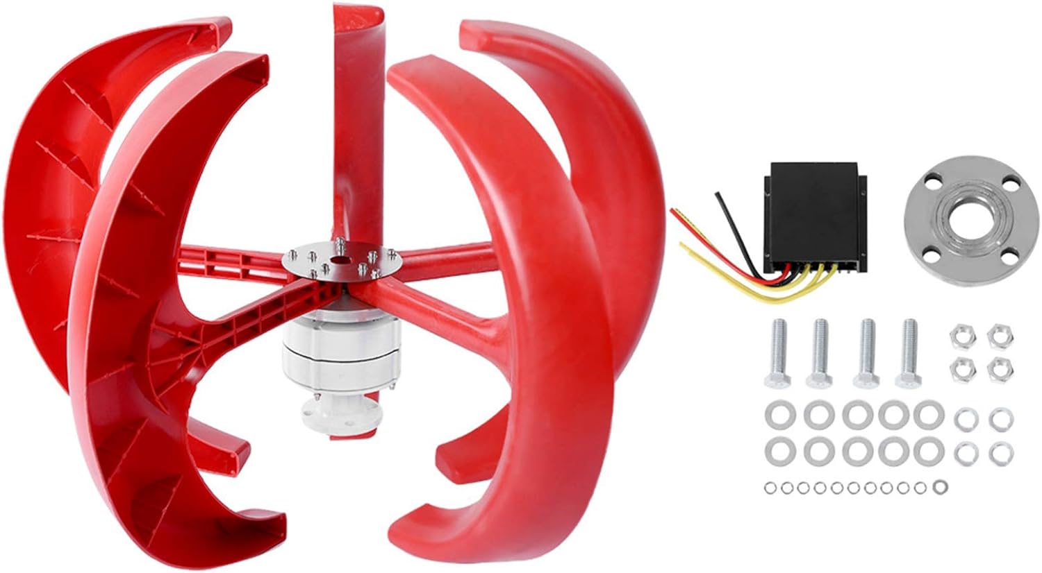 Keenso 600W DC12V Wind Turbine Kit Quality Motor Wind Generator for OffGrid Power Supply (Red)
