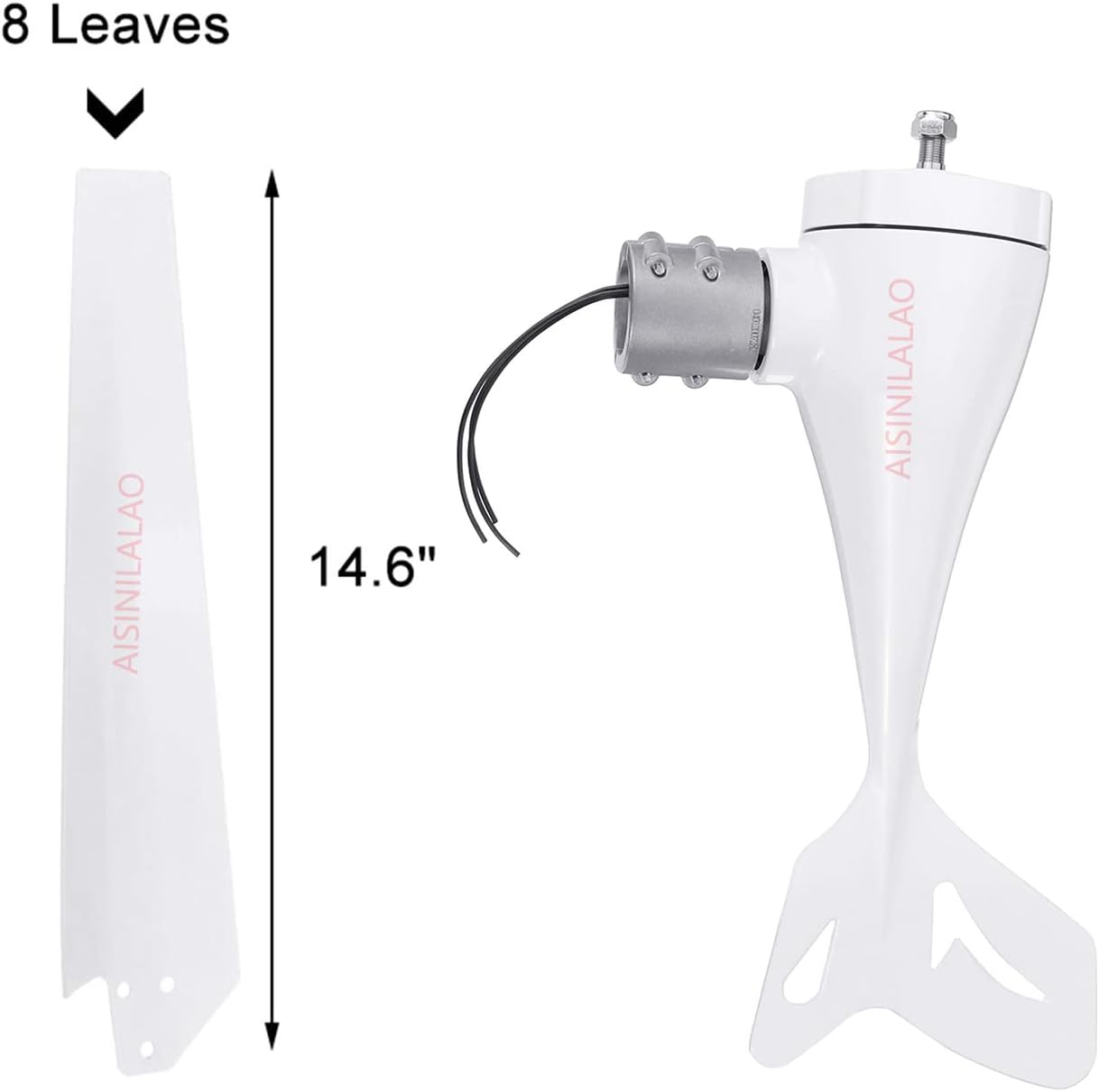 1500W Horizontal Permanent Magnet Maglev Wind Turbine,12V/24V/48V Auto Match Wind Turbine Power Generator for Home Or Streetlight Projects(White)