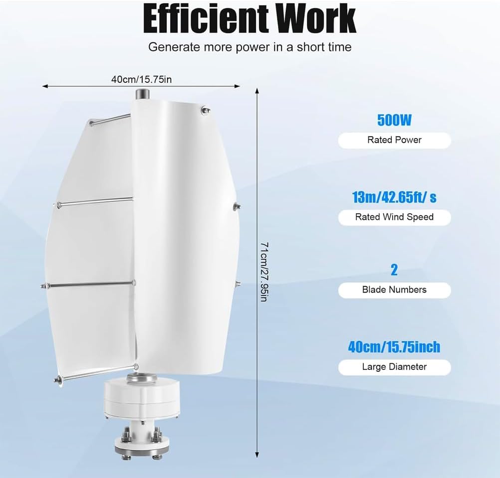 10000W Portable Vertical Helix Wind Power Turbine Generator Kit,110V/220V Magnetic Levitation Wind Turbine with MPPT Controller for Home Street Lighting