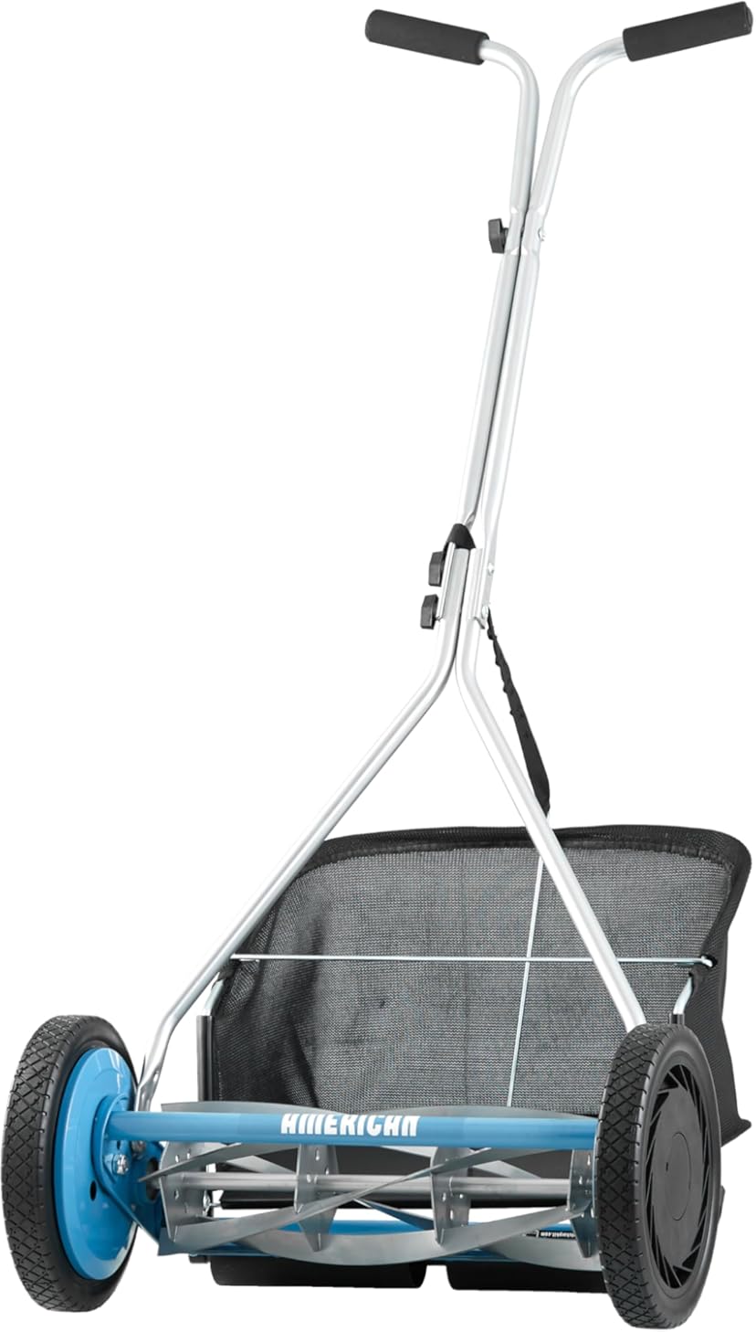 American Lawn Mower Company 1604-16 16-Inch 5-Blade Walk Behind Reel Mower with Grass Catcher