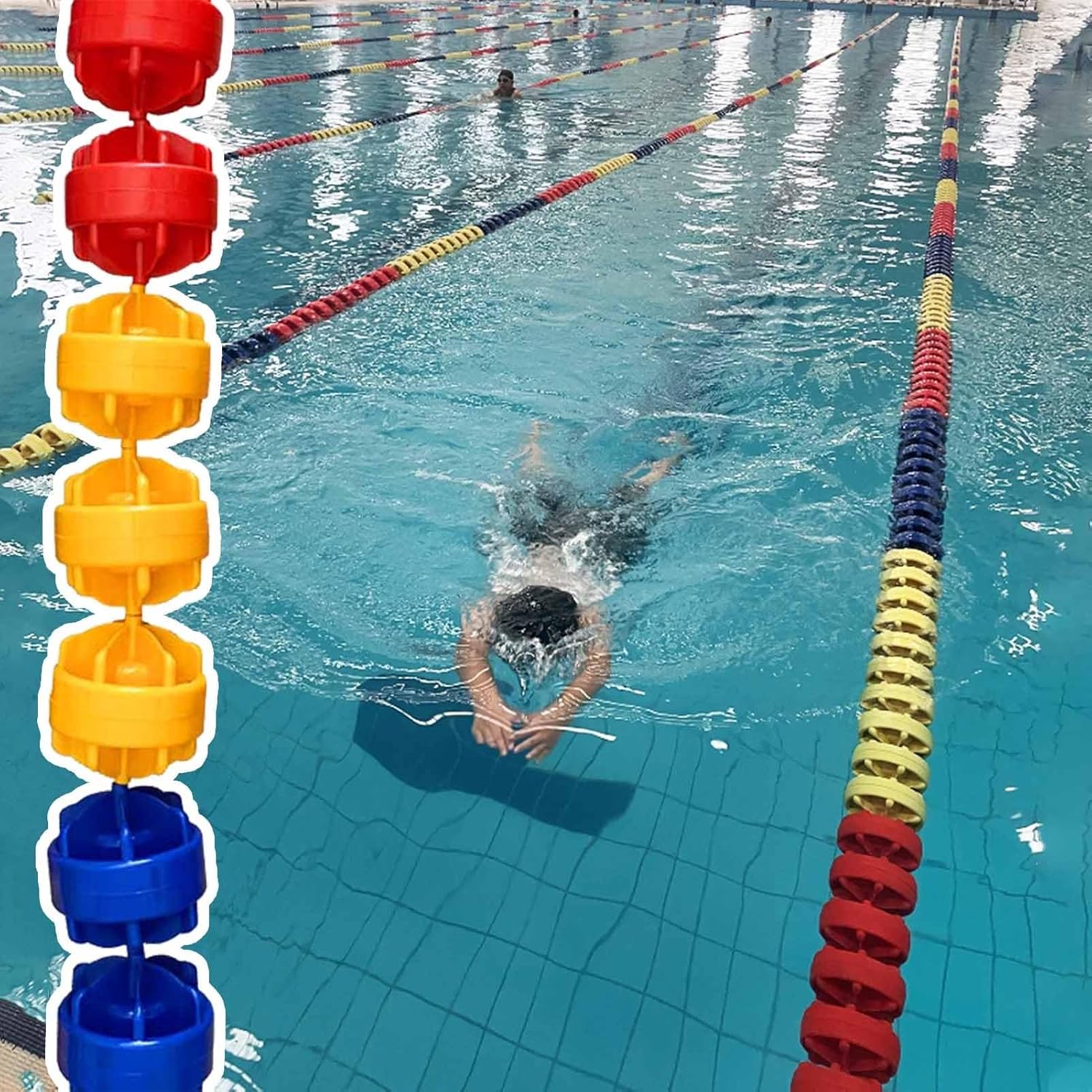 Safety Rope,Pool Safety Rope, Swimming Pool Lane Lines with Floats, 1m/5m/10m Float Lines Pool Racing Lane Line, Pool Rope Floats to Divide Pool 16ft 18 Ft(Nylon Rope,L9m/29.52ft)