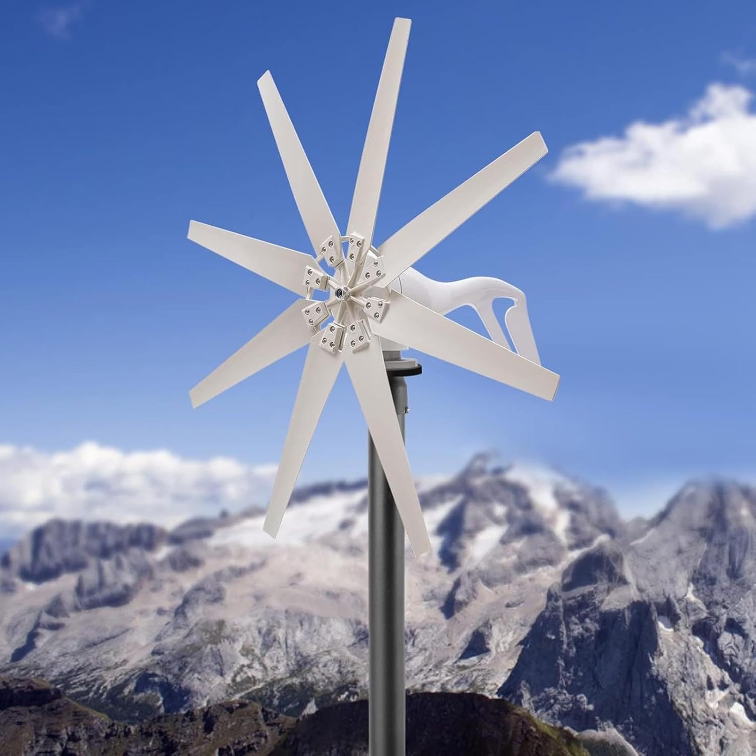 YWBL-WH 400W Wind Turbine Generator Kit 10 Blades with MPPT Charge Controller for Home RV Boat Off Grid Wind Power System (DC12V)