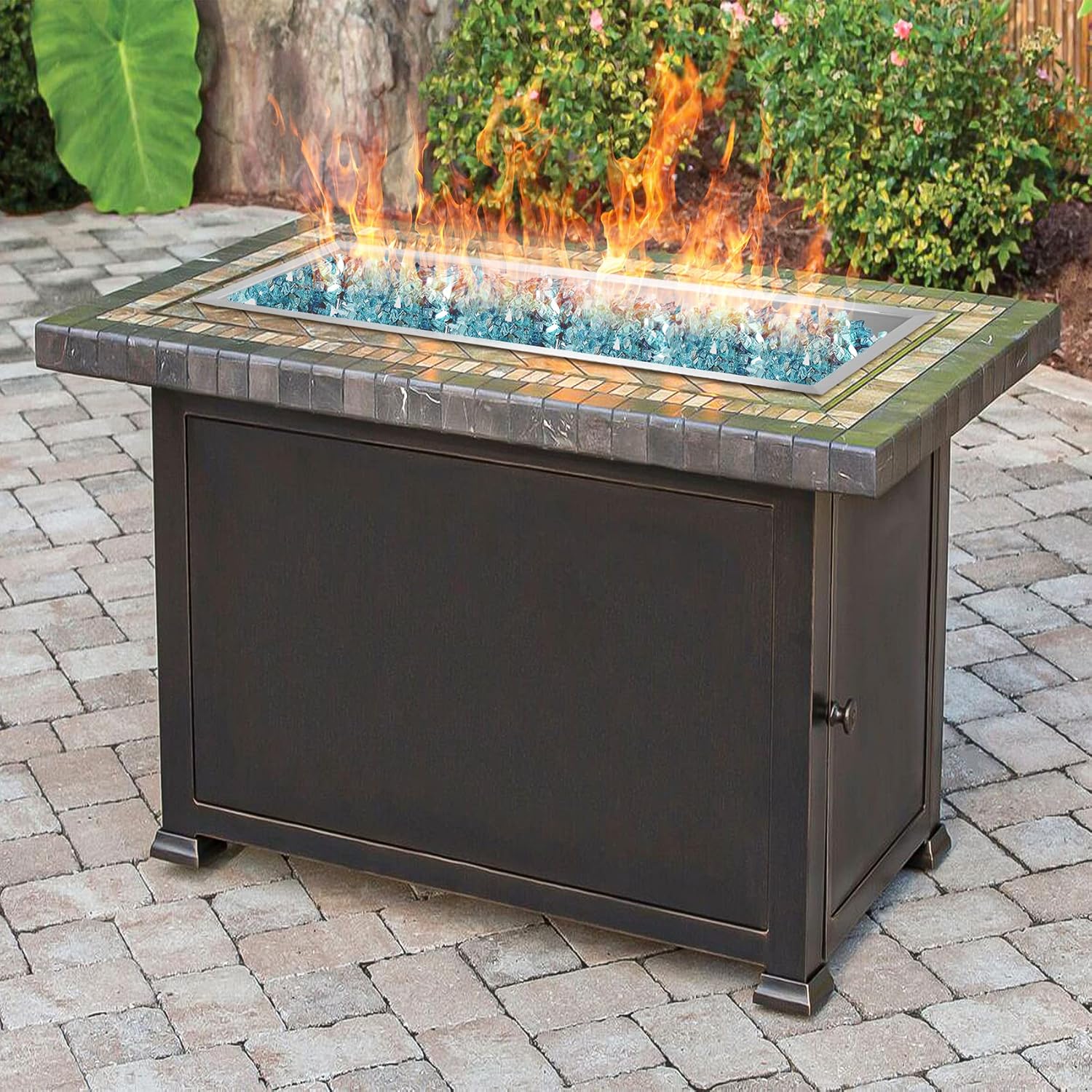 Stanbroil 30 x 10 Inch Rectangular Drop-in Fire Pit Pan with H-Burner, Gas Firepit for Outside, 304 Stainless Steel, 125,000 BTU Max