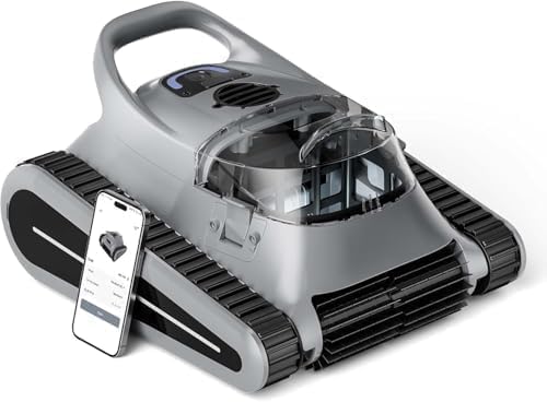 Pool Vacuum for Above Ground Pool Up to 2000 Sq.ft, Pool Vacuum for Inground Pools Lasts Up to 150 Mins, Dual Brushes for Superior Cleaning, Pool Cleaner for Wall, Floor and Auto Mode