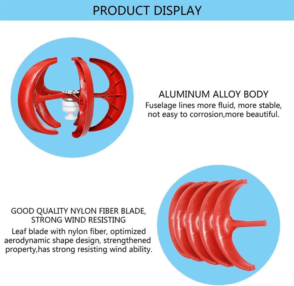 10000W 5 Blades 12V24V 48V Vertical Wind Turbines Generator with MPPT Controller Low Wind Speed Start Silence 3phase AC Free Energy for Home
