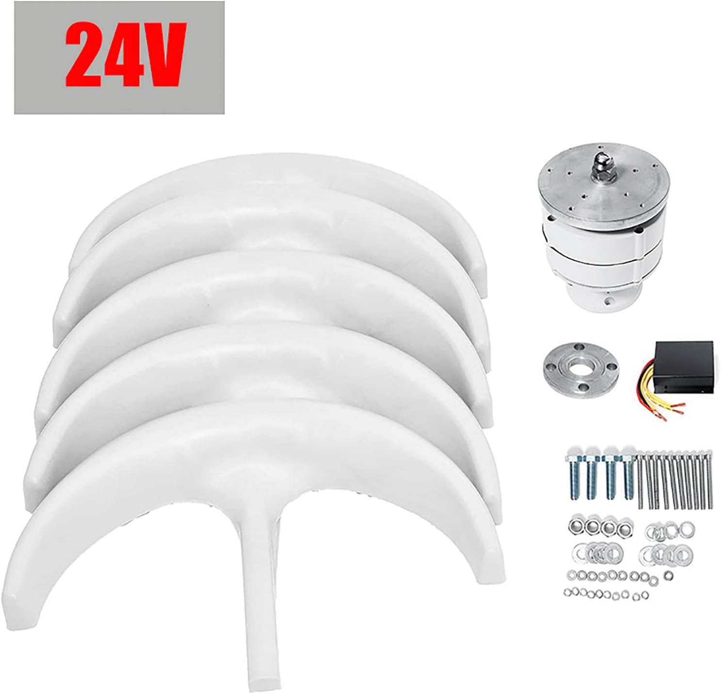 Wind Generator 12V 24V 48V 600w 5 Blade Wind Turbine Kit Industrial Energy Double Layer Power Generation-Green 400w 124v