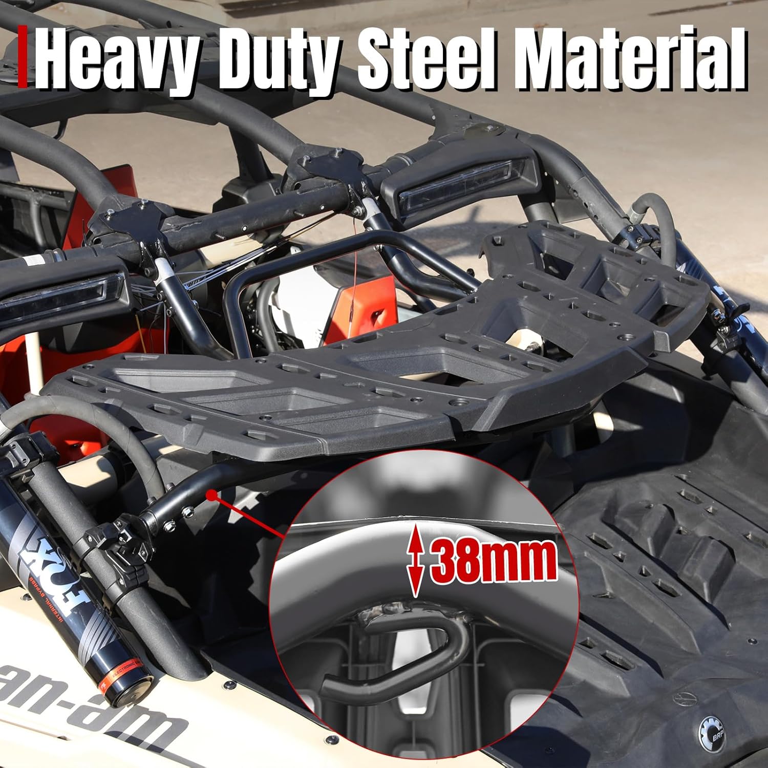 A & UTV PRO Pivoting Rear Rack Kit,Spare Tire Cargo Luggage Rear Rack for 2017-2024 2025 Can Am Maverick X3 MAX Accessories, Replace OEM # 715002881, 715003439