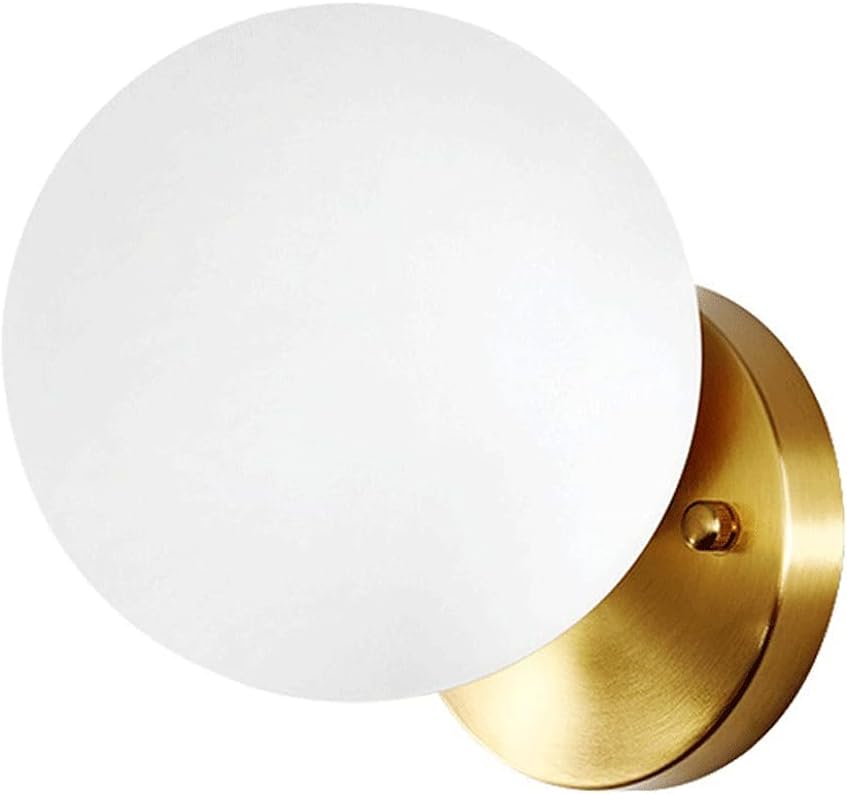 Mini Glass Ball Wall Lamp, Brass Wall Light with Ball Lamp Shade, Bedside Wall Sconce, E27 Lighting Fixture, Copper Candlestick Wall Lamps, Modern Simple Wall Lights