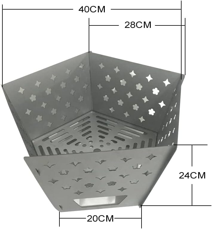 Stainless Steel Collapssible Fire Pit, Folding Firepits for Outside Wood Burning, Foldable Outdoor Accessories for BBQ Camping Travel or Picnic, Foldable Fire Pits Bonfire of Backyard Patio
