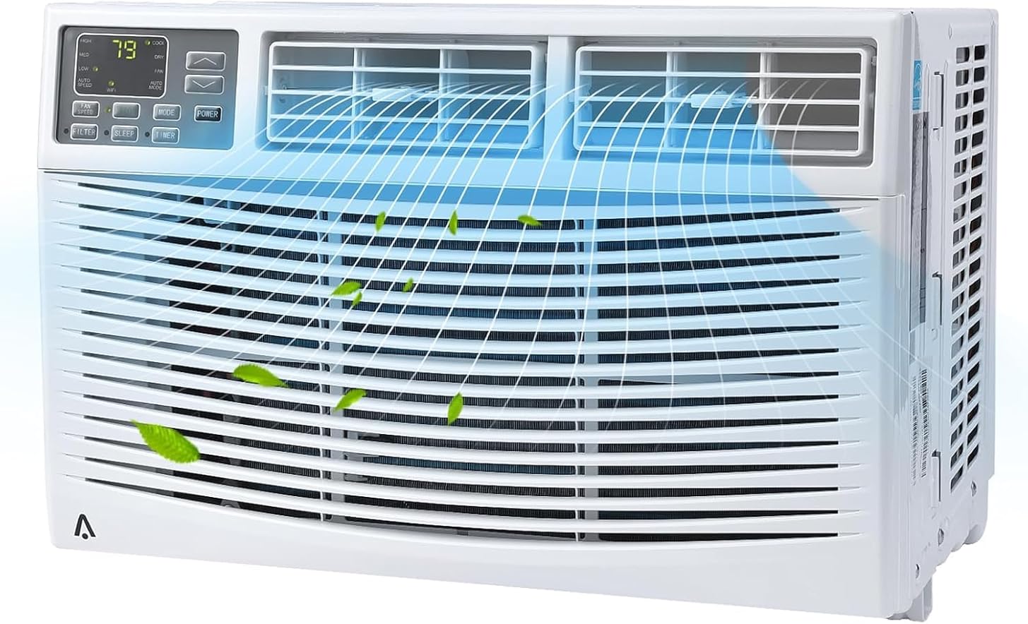 8000 BTU, Cools Up to 350 Square Feet Energy Efficient Window Air Conditioner with Remote Control, Quiet Operation, Eco Mode, 3 Fan Speeds, Auto Restart
