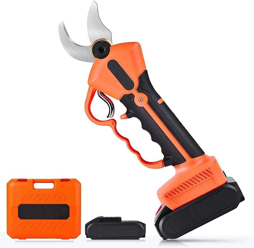 Electric Pruning Shears Tree Pruner 30Mm Cutting Diameter 21V Electric Pruner with 2PCS Backup 2Ah Lithium Battery 6-8 Working Hours