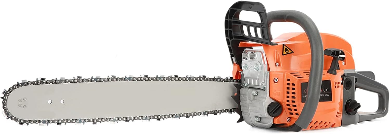 20 Inch Gas Power Chainsaw, 58cc Gasoline Handheld Chain Saw with Gas-powered Design, 2kw 8500rpm, High Power Logging Saw for Wood Cutting Outdoor