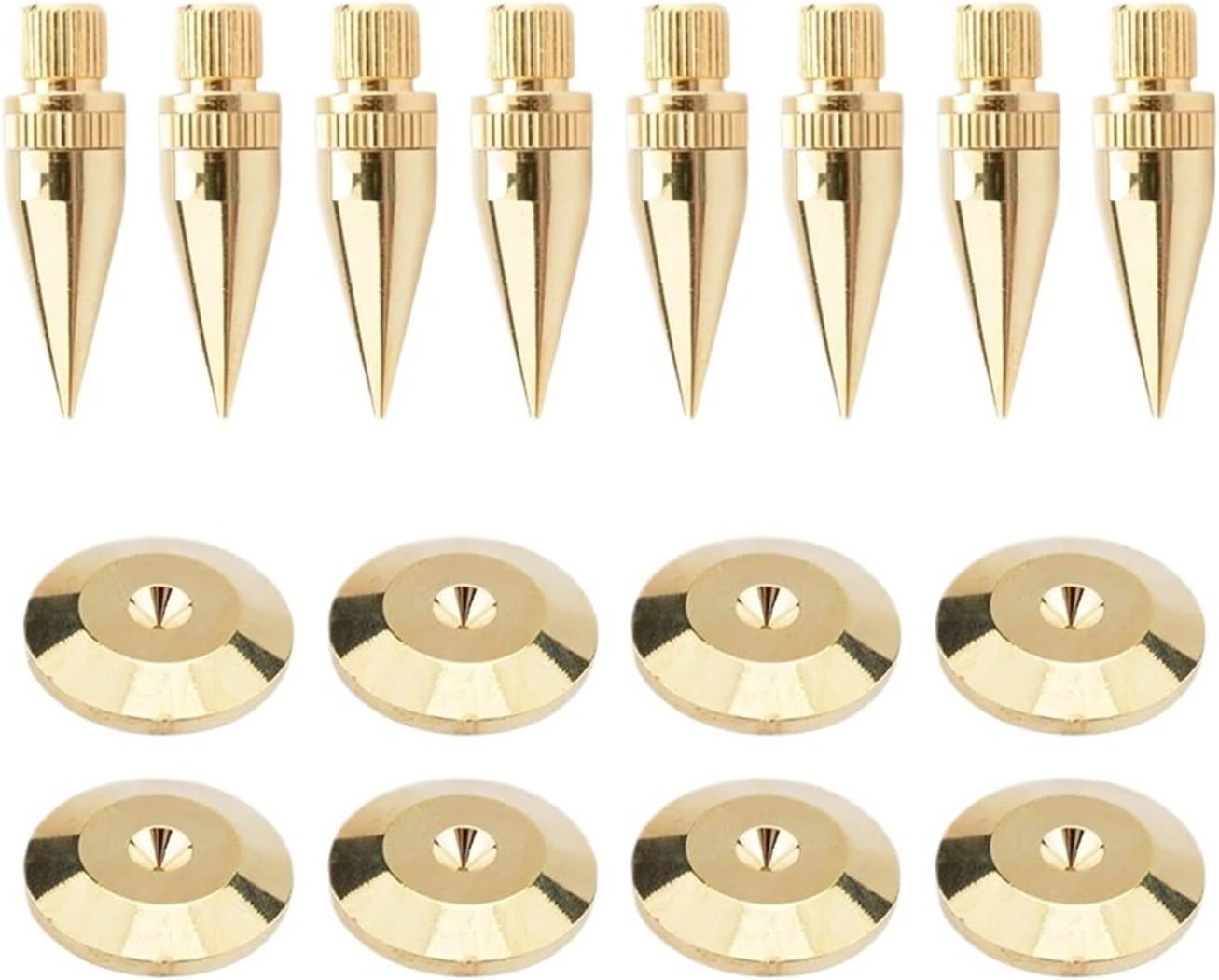 8 Sets Audio Speaker Spikes M6x36 Active Speakers Parts Accessories Copper Foot Nails Foot Pads DIY for Sound System(Black)