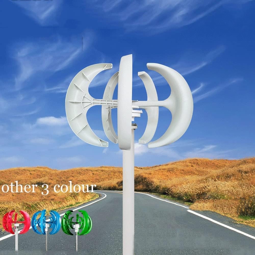 8000W Vertical Wind Turbine Generator Kit with 5 Blades and Controller Wind Turbine White Suitable for Home, Camping, Boat Use