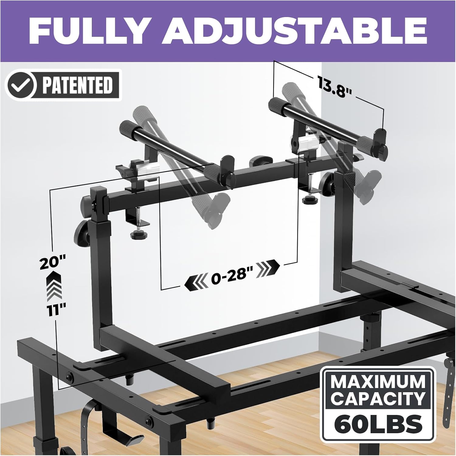 Liquid Stands 3 Tier Keyboard Stand w/ Wheels Music Studio Desk for Music Production - Electric Digital Pianos Synths for 49 54 61 88 Key - Rolling Home Recording Studio Workstation DJ Keyboard Table