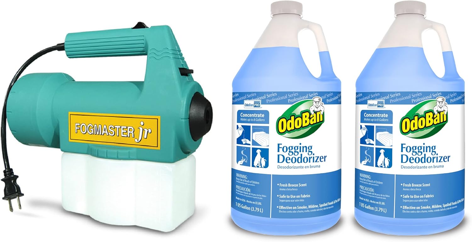 OdoBan Fogmaster Jr. Electric Handheld Fogger and Fogging Deodorizer, Made in the USA, 2-Pack, 1 Gallon Each