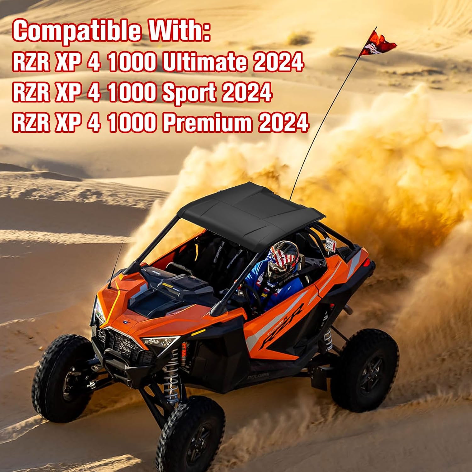 Roof for Polaris RZR XP 1000 2025, Dustproof Resistant Hard Coat Poly Roof 3-Pieces Combination Roof Sun Visor for Polaris RZR XP 1000 2024 2025 Accessories(Replace #2884553)