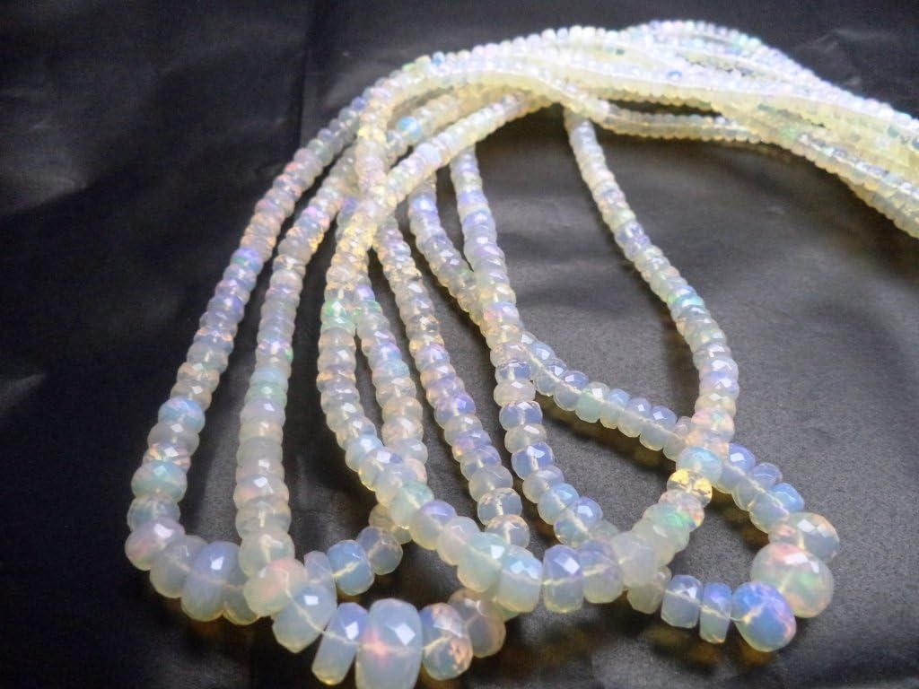 AAA Ethiopian Welo faceted Opal Rondelle loose gemstone Beads 4-6mm 18