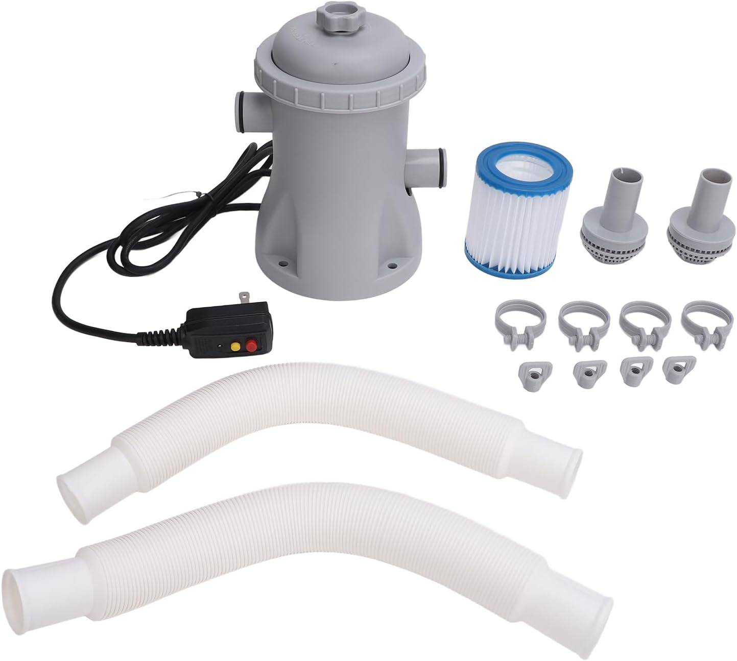 Inflatable Pool Filter Pump Kit, Effective Low Noise Filtration, Reusable Clear Cartridge Pump
