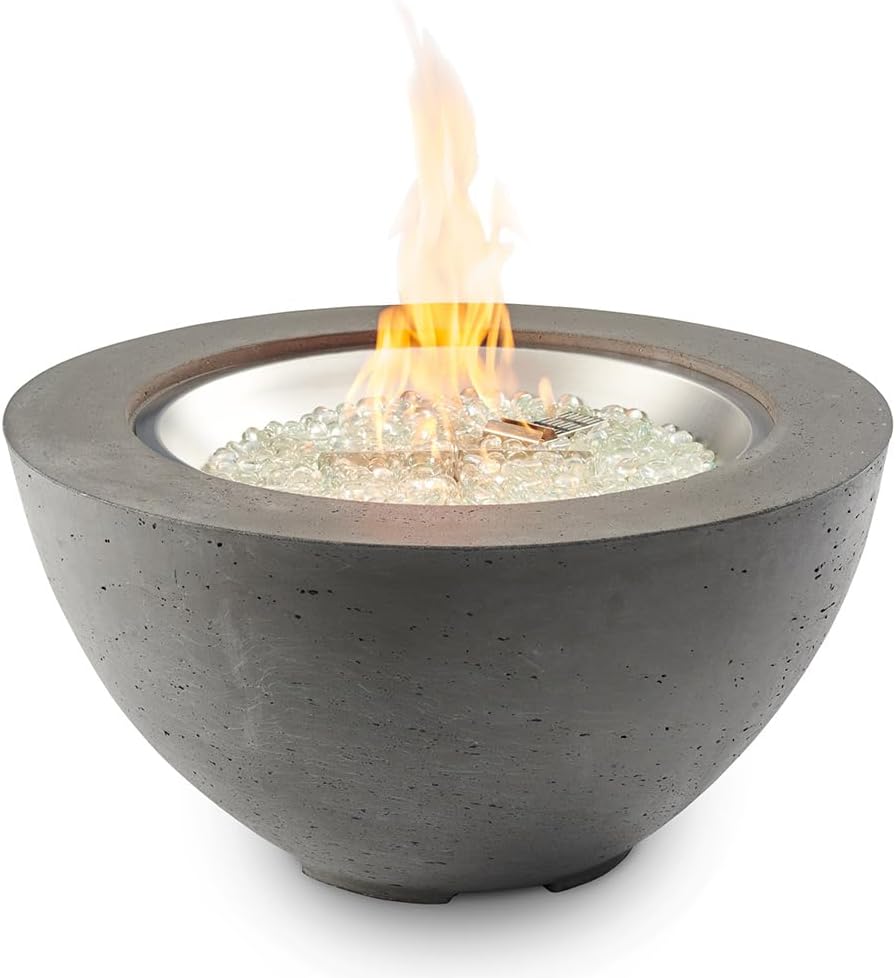 The Outdoor GreatRoom Company Cove Gas Fire Pit (CV-20MM), Midnight Mist, 29.25-Inch