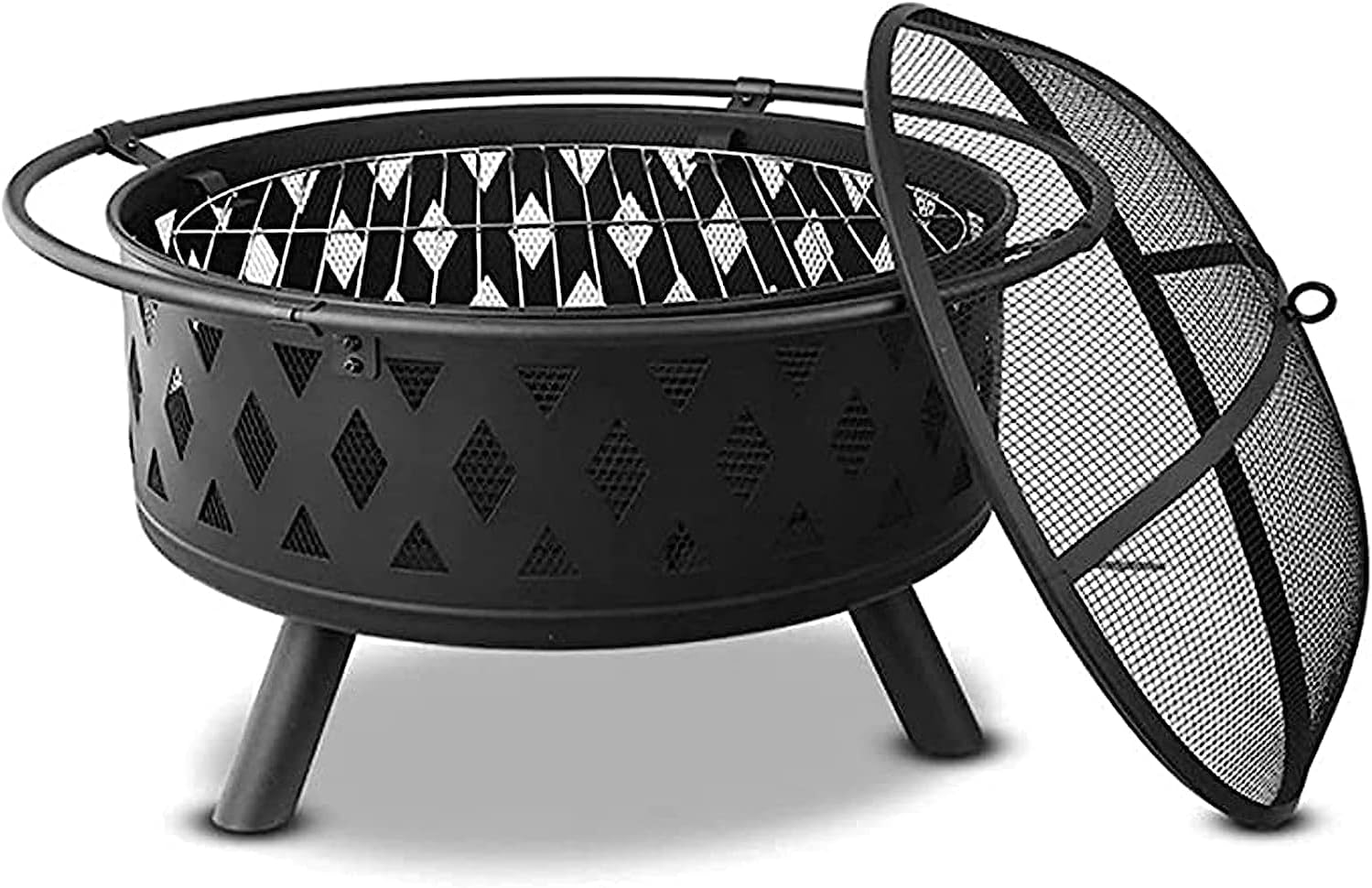 Outdoor Fire Pits Heaters BBQ Grill Firepit Bowl Wood Burning Fire Pit Garden Fire Pit with Grill G