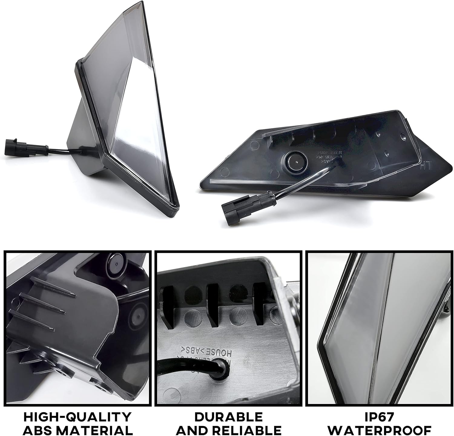 LED Rear Side Marker Lights for RZR PRO XP/PRO R 20-24, Smoked Rear Upper Position Signal Lights Tail Clearance Lamps for RZR PRO XP XP4/ RZR PRO R/TURBO R 2020-2024 Accessories(2PCS)