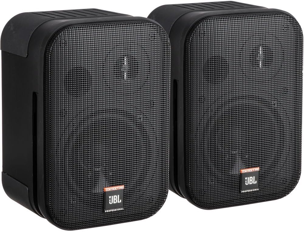 JBL Professional CSS-1S/T Compact 2-Way High Performance, 60 Watt 5.25” 70V / 8-Ohm Compact Passive Satellite, Bookshelf Speakers, Home Theater, Desktop, Stereo, Commercial, Black, Sold as Pair