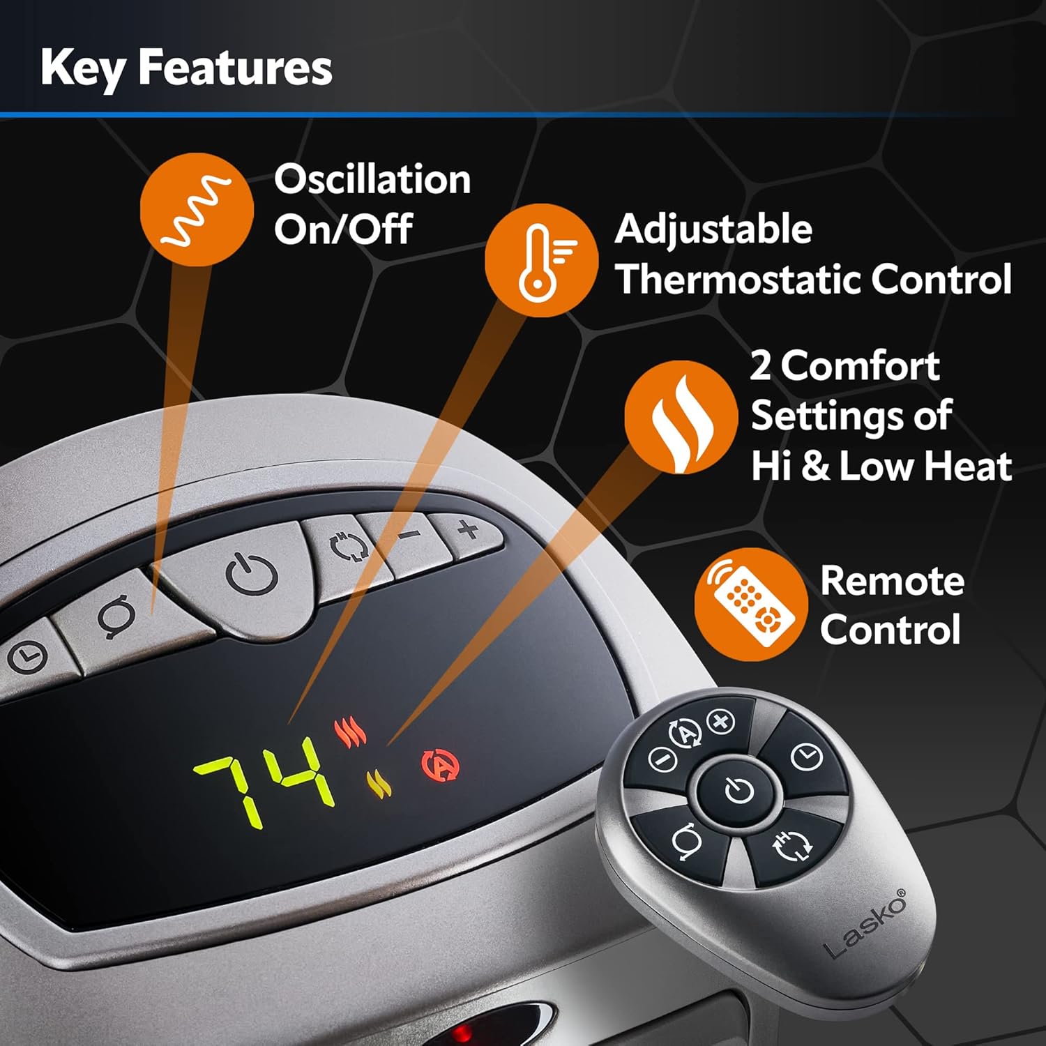 Renogy 2000W Pure Sine Wave Inverter 12V DC to 120V AC Converter for Home & Lasko Oscillating Digital Ceramic Tower Heater for Home with Adjustable Thermostat