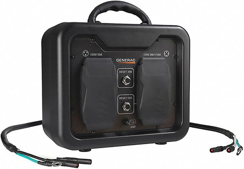 Generac 7668 120V Parallel Cable Kit, 2ft Cord, Custom Plug End, Connects 2 Generators, Enhance Power, Compatible with iQ3500 & GP3000i