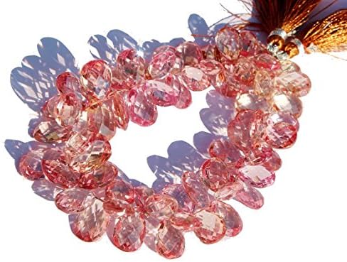 13 inch natural beads strand of 11x8-15x11mm faceted pear grapefruit corundum quartz gemstone briolletes beads for DIY jewelry - necklace, bracelet, earring, ring.