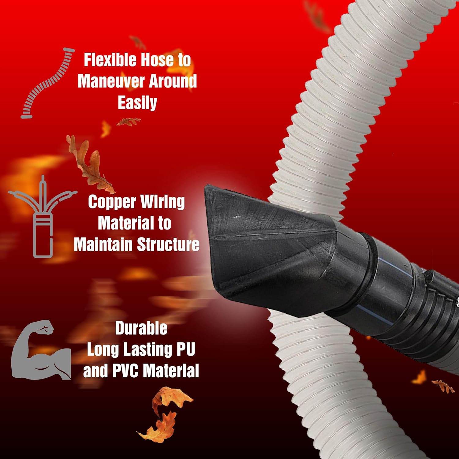 G Wood Chipper Shredder Mulcher Leaf Vacuum Kit 4 Inch x 10 Foot Heavy Duty Accessory for GreatCircle (B075SG6372), Landworks (B07JZH2FHW), SuperHandy (B07N137XQN) (Chipper NOT Included)