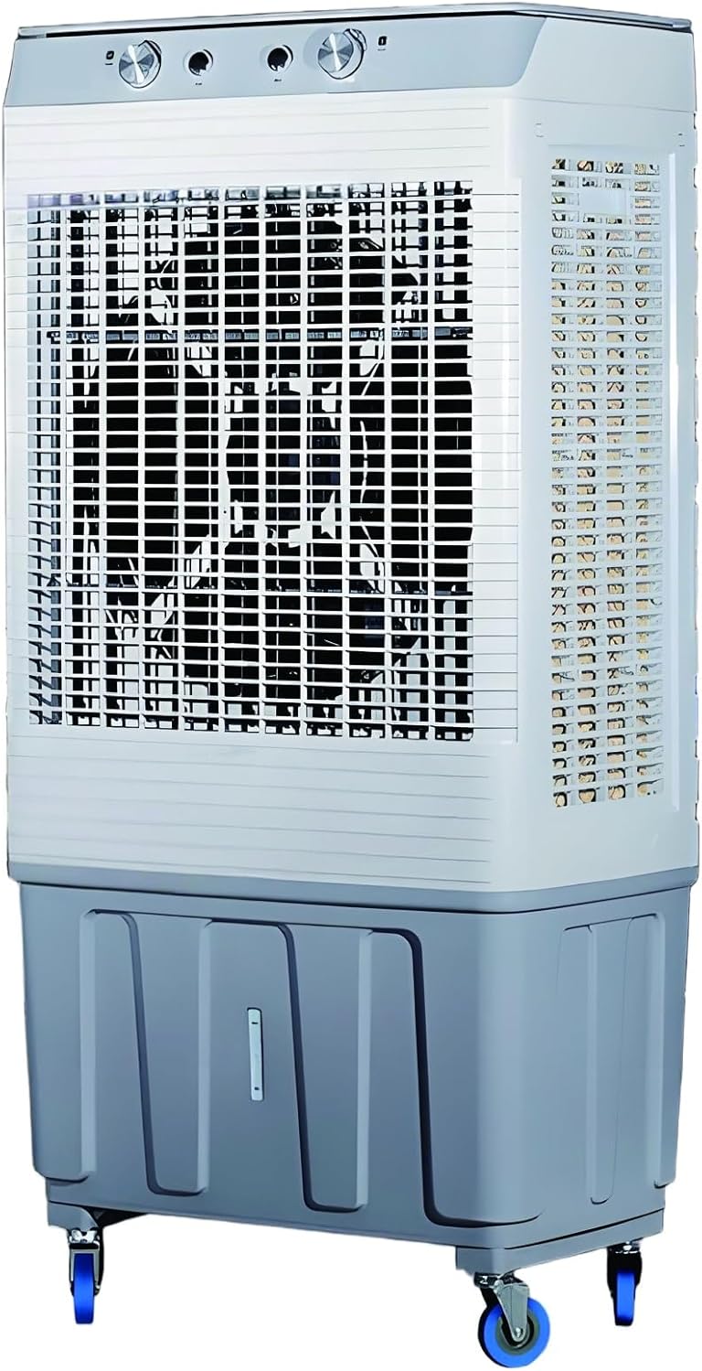 Evaporative Air Cooler, 3-in-1 Portable Air Conditioner, 21 Gal Swamp Cooler with 120° Oscillation, 4 Ice Pack, 3 Speeds Cooling Fan for Supermarket, Factory Floor