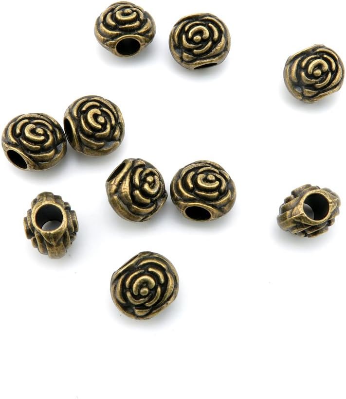 570 Pieces Jewelry Making Charms Findings Antique Bronze Brass Fashion Jewellery Wholesale Supplies Pendant Lots Bulk Supply F5IY4 Rose Beads