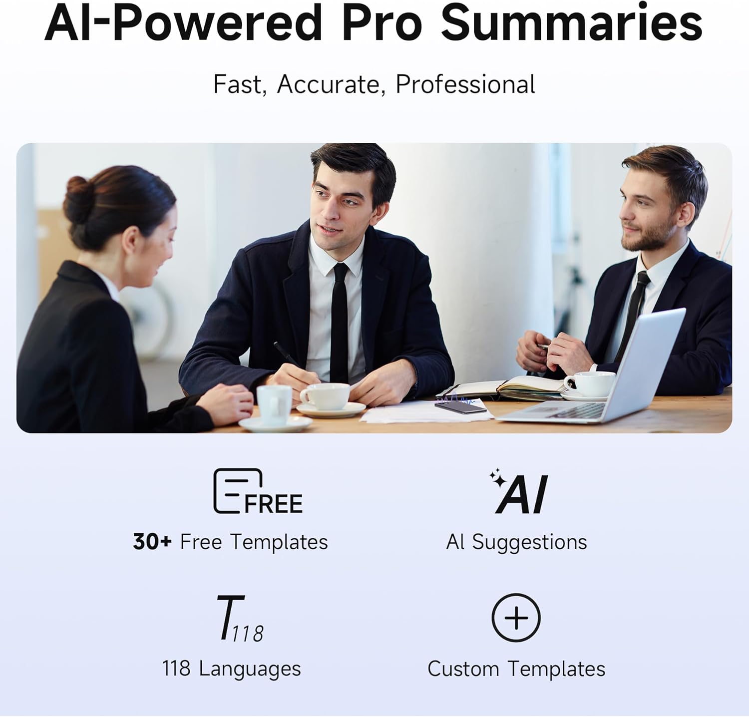 AI Voice Recorder, 64GB Audio Note Recorder – 73H Battery, USB-C Fast Charge, Magnetic Clip, 118-Language Transcription, AI Noise Cancellation, App Control, for Lectures, Meetings, Calls- Gray