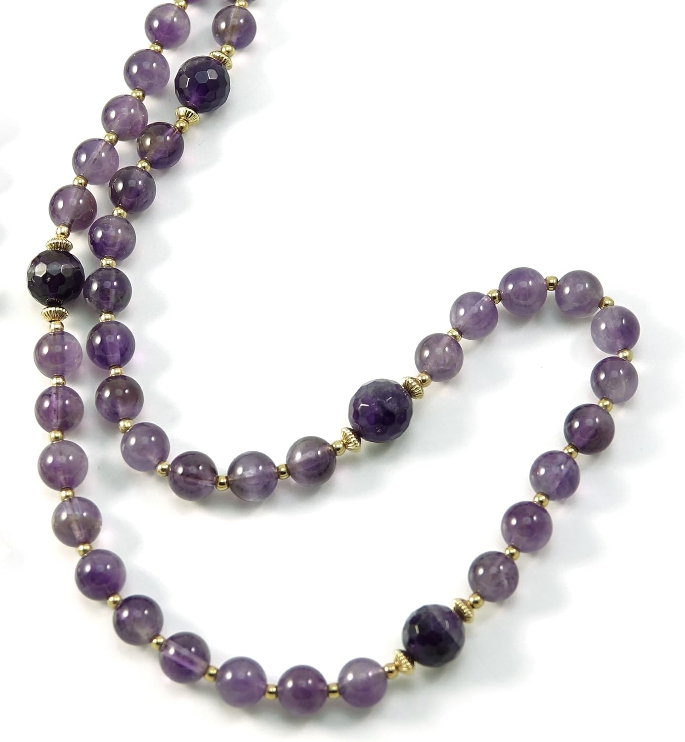 Catholic Amethyst Gemstone Rosary with Gold Filled Beads and Rosary Center Blessed with Anointing Oil (Not a Necklace)