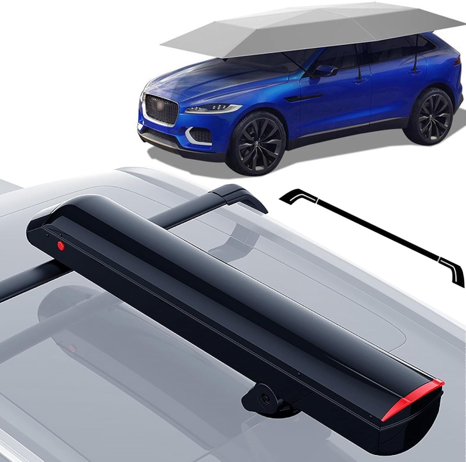 Outdoor Car Umbrella Canopy 380cmx270cm, Universal Car Tent, Portable Folding Mobile Retractable Car Tent Tarpaulin, for Parking and Camping(SilverB)