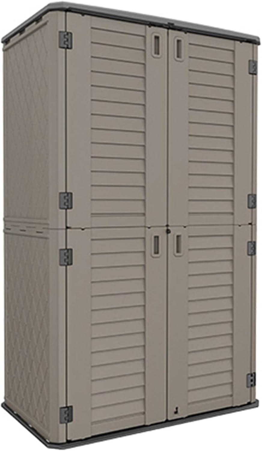 Large Horizontal Storage Sheds, Outdoor Storage Cabinet Waterproof, Multi-Purpose Outdoor Storage Cabinet for Backyards and Patios (One Color Brown)