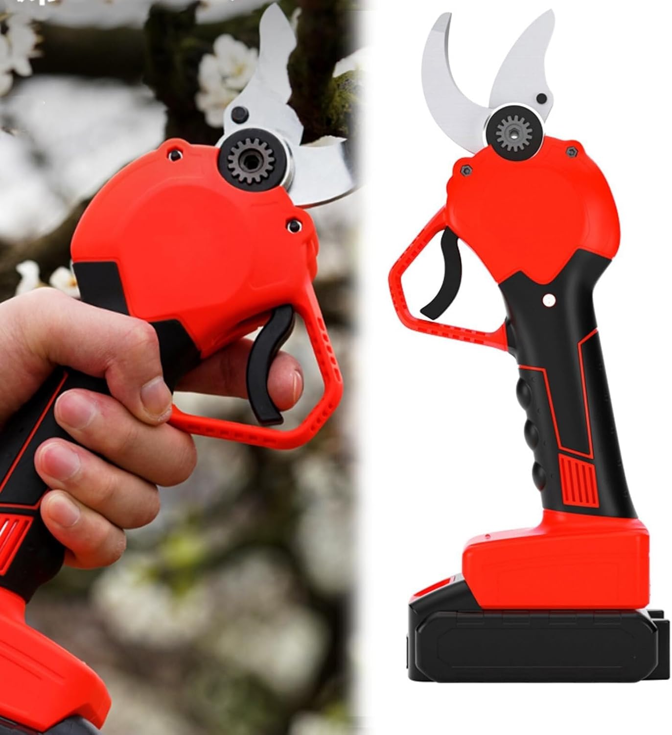 Electric Pruning Shears, Professional Electric Pruning Battery Powered, Branch Pruning Shears with Rechargeable 21v Lithium Battery, Suitable for Orchard Pruning (B)