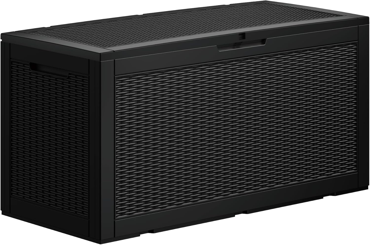 110 Gallon Double-Wall Resin Deck Box - Lockable Waterproof Outdoor Storage Box, 1000lbs Capacity & Doubles as Seating for Patio Furniture - Garden Tools, Pool Accessories (Black)