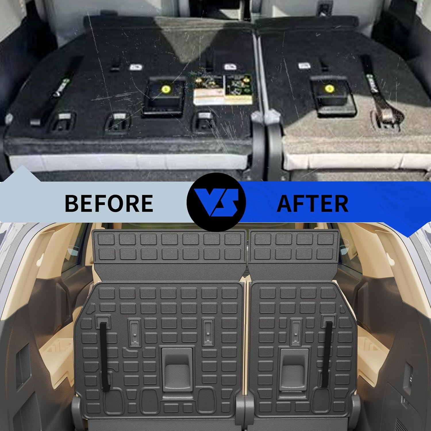 Rongtaod Cargo Mat Compatible with 2021-2025 2026 Toyota Sienna 7&8 Seats Cargo Liner Trunk Liner Trunk Mat 3rd Row Back Seat Cover All Weather 2024 Sienna Accessories (Backrest Mats+runk Mat)