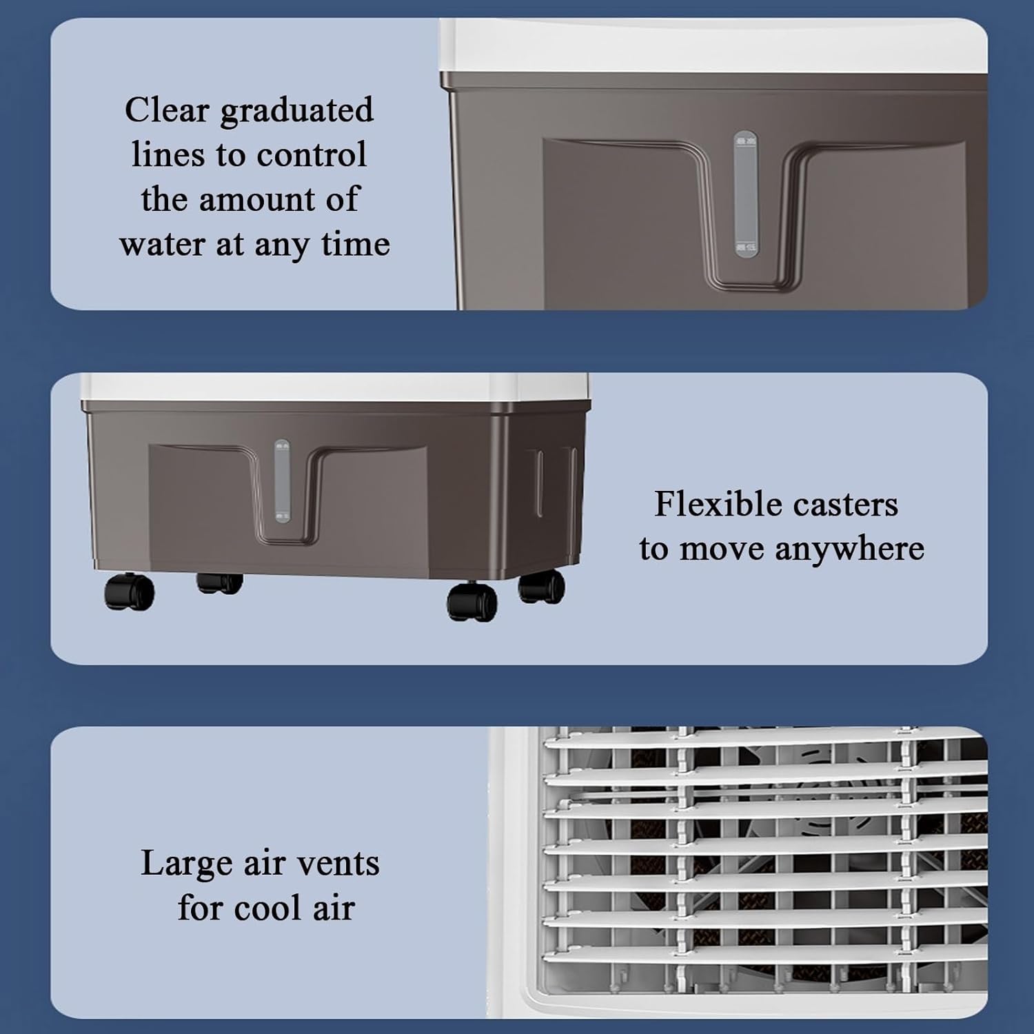 Portable Air Conditioner, Oscillating Tower Fan with Remote, Evaporative Air Cooler with 3 Wind Speeds, Cooling Fan Air Conditioner for Room Office(B)
